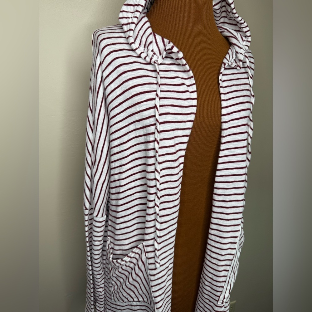 JODIFL Cotton Striped Hooded Swim Beach Pool Cover Up One Size - Picture 2 of 9